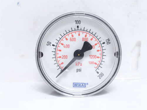 Wika 9690714; Dry Pressure Gauge; 0-200PSI; 2" Dial; 1/4NPT