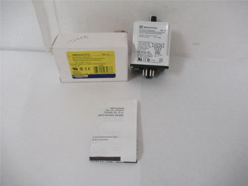 Square D 9050JCK11V14; Timer Relay 24V 10A Range .1s - 10s