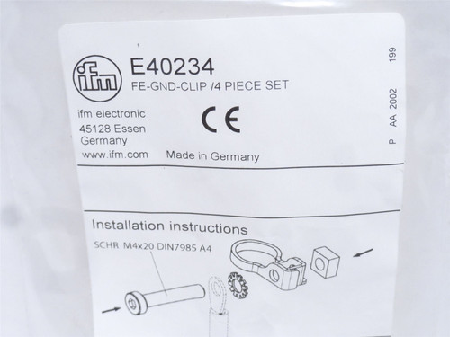 ifm E40234; Proximity Sensor Stainless Steel Grounding Clamp