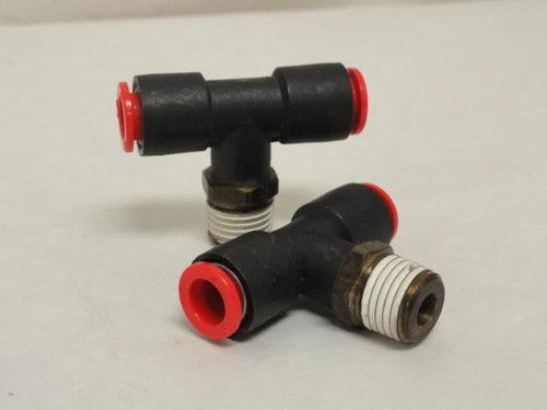 SMC KQT09-35S; Lot-2; Male Branch Tee; 5/16" Tube x 1/4 MNPT