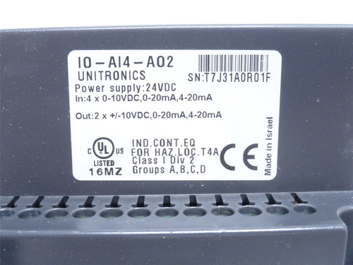 Unitronics 10-A14-A02; I/O Expansion Module; 24VDC