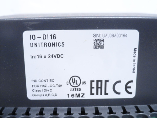 Unitronics IO-D116; Digital Input Splice Module; 16 x 24VDC
