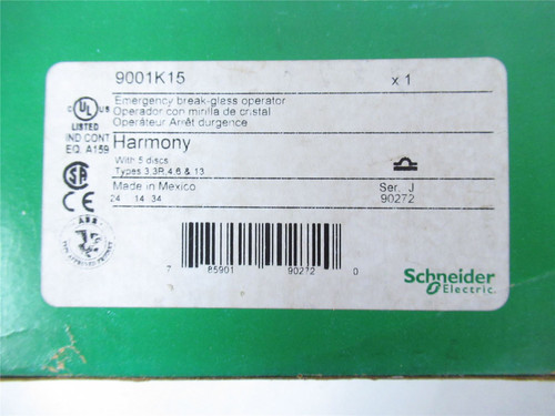 Schneider 9001K15; Switch Emergency Break Glass Operator 30mm