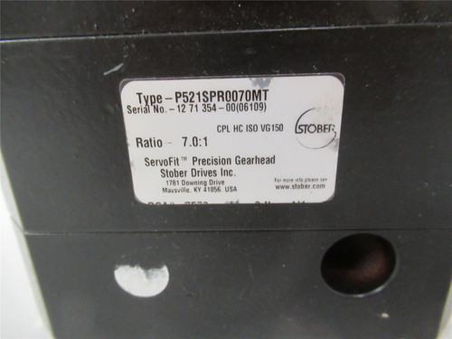 Stober P521SPR0070MT; Gearbox 7:1 Gear Ratio 32mm Shaft Dia