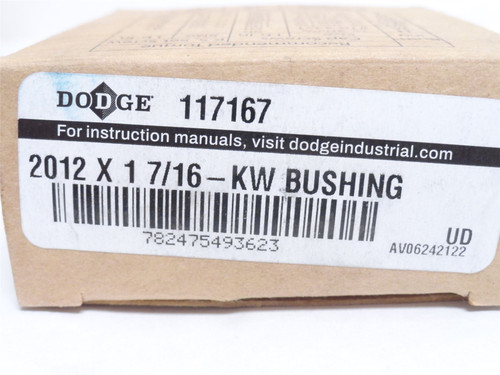 Dodge 2012x1-7/16-KW; Taper Lock Bushing 117167; 1-7/16"ID