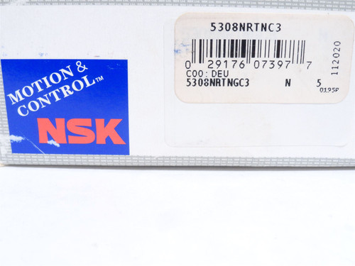 NSK 5308NRTNC3; Double Row Angular Contact Bearing 40mmID NSK 5308NRTNC3; Double Row Angular Contact Bearing 40mmID
