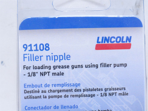 Lincoln LN91108; Grease Gun Filler Nipple 1/8NPT