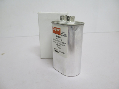 Dayton 2MDW4; Run Capacitor; 30 MFD; 370 VAC; Oval