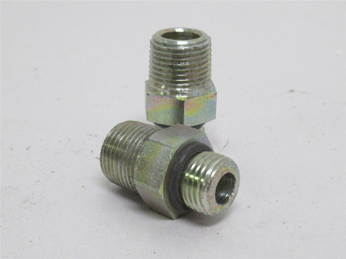 Parker 6-6 FLO; Lot-2 Male Pipe Connectors; 3/8 Boss x 3/8NPT