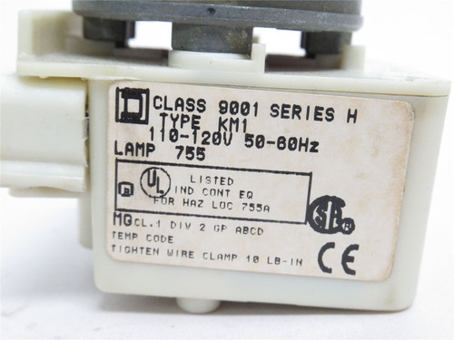 Square D 9001-KP1R9; Pilot Light Assy; Red; 120VAC; 30mm