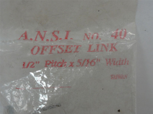 Tsubaki No 40 OFFSET LINK; Lot-4 Offset Links; #40; Riveted