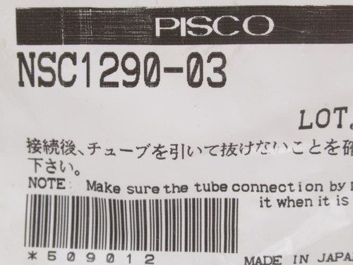 Pisco NSC1290-03; Tightening Fitting; SS-316; 12mm x 3/8NPT