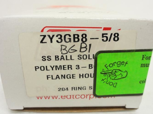 EDT ZY3GB8-5/8; SS Flange Bearing; 5/8"ID; 3-Bolt