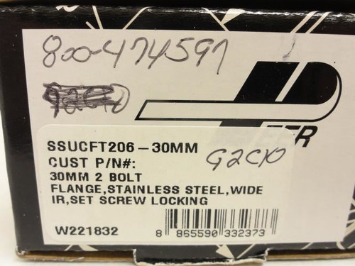 Peer SSUCFT206-30MM; SS Flange Bearing 30mm Bore 2-Bolt