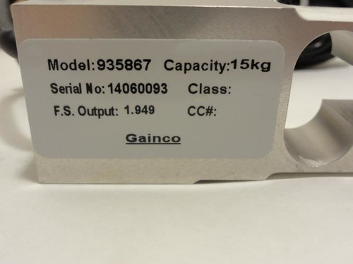 Gainco 935867; Load Cell; 15kg Capacity; 3m Cable