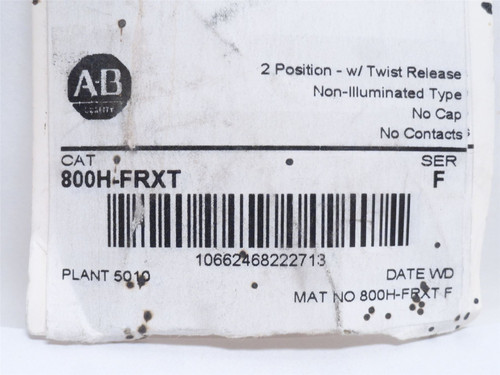 Allen-Bradley 800H-FRXT; Push/Pull Switch; -Position; No Cap