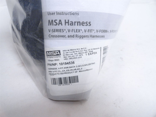 MSA 10194536; Extra Small V-FIT Harness MSA 10194536; Extra Small V-FIT Harness