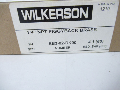 Wilkerson BB3-02-DK00; Filter Regulator 1/4" NPT Max 150PSI