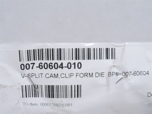 Oystar Packaging Tech 007-60604-010; Forming Die Clip Cam