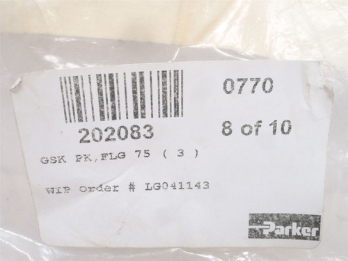 Parker 202083; Lot-20; Round gaskets; Size: 3"; 1/16" Thick