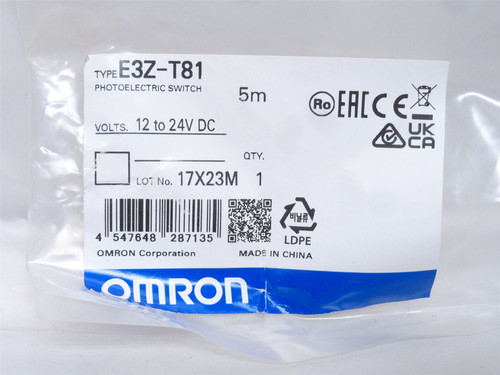 Omron E3Z-T81; Pre-Leaded Photo Sensor; 12-24VDC; PNP