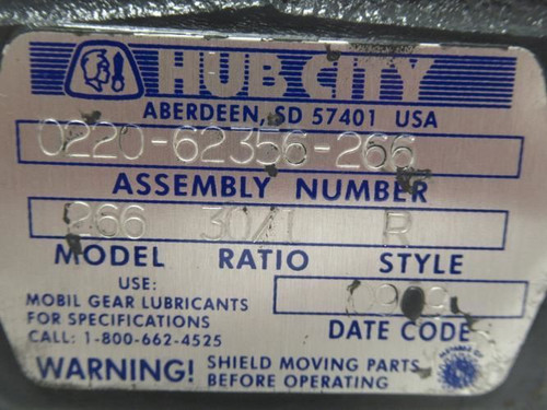 Hub-City 0220-62356-266; Gear Reducer; RA; 30:1 Ratio