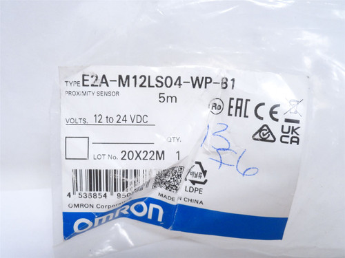 Omron E2A-M12LS04-WP-B1; Inductive Proximity Sensor; 12-24VDC