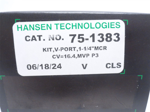 Hansen 75-1383; V-Port Kit; 1-1/4" MCV; CV=16. 4; MVP P3