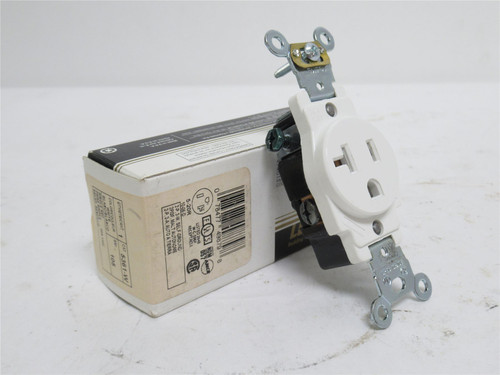 Leviton 5361-W; Receptacle; 15A; 125VAC; 2P; 3-Wire