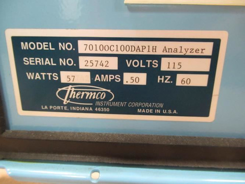 Thermco 70100C100DAP1H; Gas Analyzer 115VAC; 57 Watts