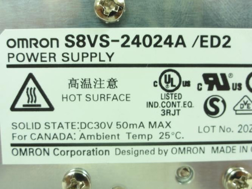 Omron S8VS-24024A; Power Supply 100-240V; 3.8A; 50/60Hz
