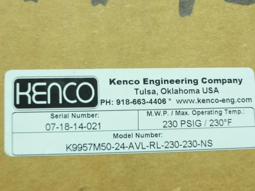 Kenco K9957M50-24-AVL-RL-230-230-NS; Level Gauge; 230PSIG