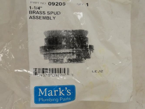Marks 9205; Brass Closet Spud Assembly; 1-1/4" x 1-1/4"
