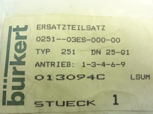 Burkert 0251-03ES-000-00; Spare Parts Kit