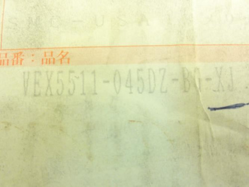 SMC VEX5511-045DZ-BG-XJ; Power Valve; Max Pressure: 9.9kgf/cm2