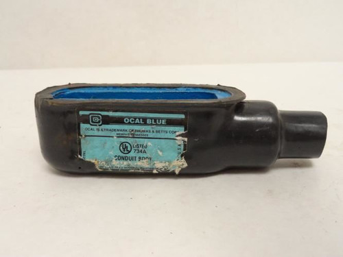 T&B LL17-B-1; Ocal-Blue Conduit 90Deg; Size: 1/2" NO Cover