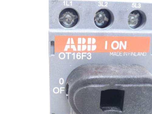 ABB OT16F3; Disconnect Switch; NON-Fused; 16A; 3P; 600VAC