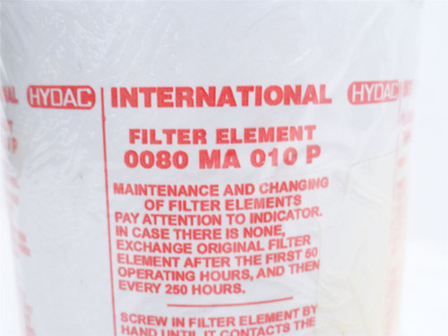 Hydac 0080MA010P; Hydraulic Spin-On Filter Element; 15GPM