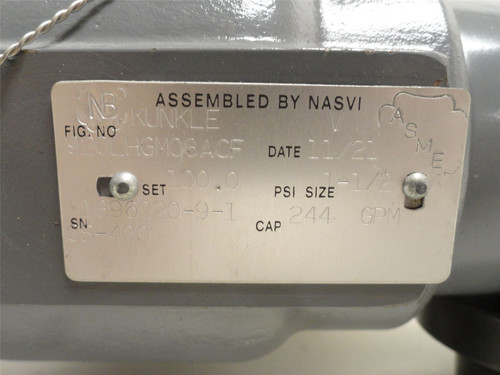 Kunkle 920LHGM08ACF; Safety Relief Valve 1-1/2"Inlet 244GPM