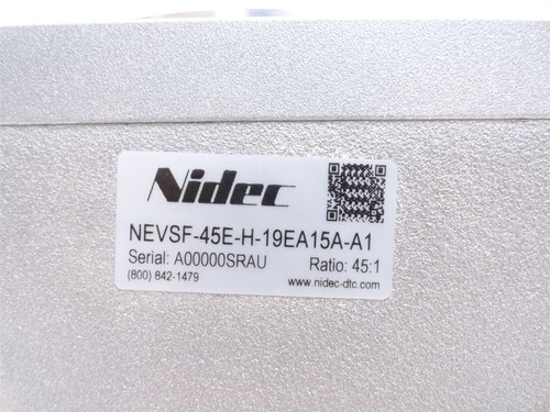 Nidec NEVSF-45E-H-19EA15A-A1; Gear Speed Reducer; 45:1 Ratio