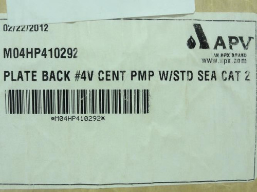 APV M04HP10292; Back Plate # 4; SS; 20.5mm ID; 101mm OD