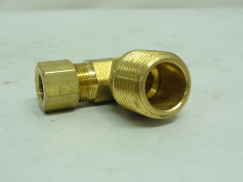 Parker 6-8 CBZ-B; Brass Compression Elbow 90Deg # 6 Tube; 1/2 NPT