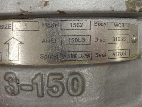 Davis 1562; Check Valve; 3"; 1480PSI; 150ANSI