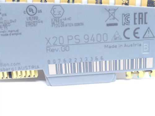 B and R X20PS9400; Power Supply Service Interface