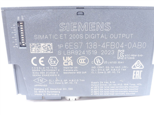 Siemens 6ES7-138-4FB04-0AB0; Digital Output Module; 24VDC