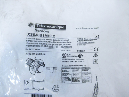 Telemecanique XS630B1MBL2; Proximity Sensor 30mmNC;M30