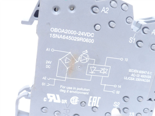 ABB 1SNA645029R0600; Max Forward Optocoupler; 24VDC; 3.6mA