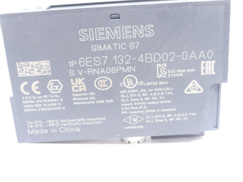 Siemens 6ES7-132-4BD02-0AAO; I/O Module; 24VDC; 1/2A