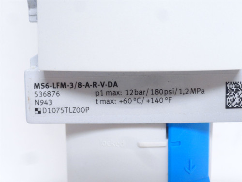 Festo MS6-LFM-3/8-A-R-V-DA; Modualr Air Filter 180PSI; 3/8NPT