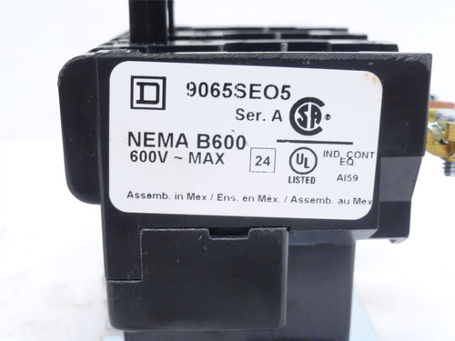 Square D 9065SEO5; Thermal Overload Relay 25A; 600VAC; 3PH
